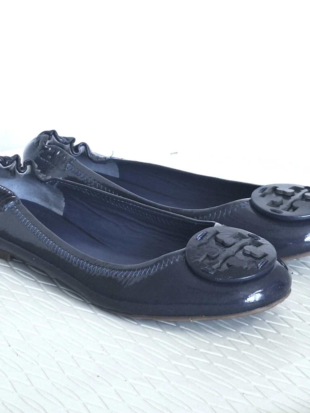 💙Tory Burch Patent Leather Ballet Flats in Deep Purple 🤍Sz 7.5M